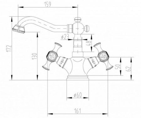 Cмеситель для умывальника Zorg A 7009U-BR