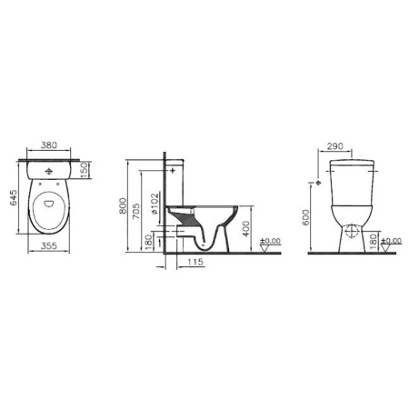 Напольный безободковый унитаз VitrA S10 микролифт 9822B003-7204