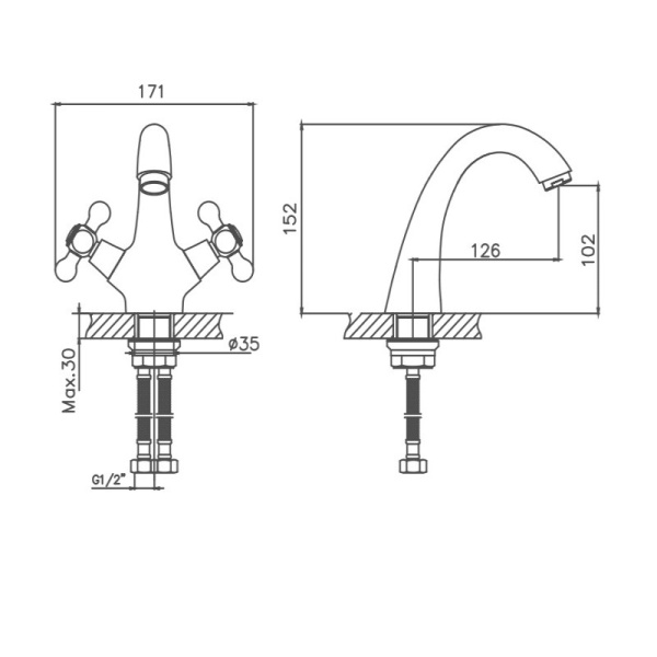 Смеситель для раковины Cron CN1019-5
