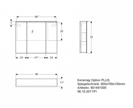Зеркало-шкаф Keramag Option Plus 801491000