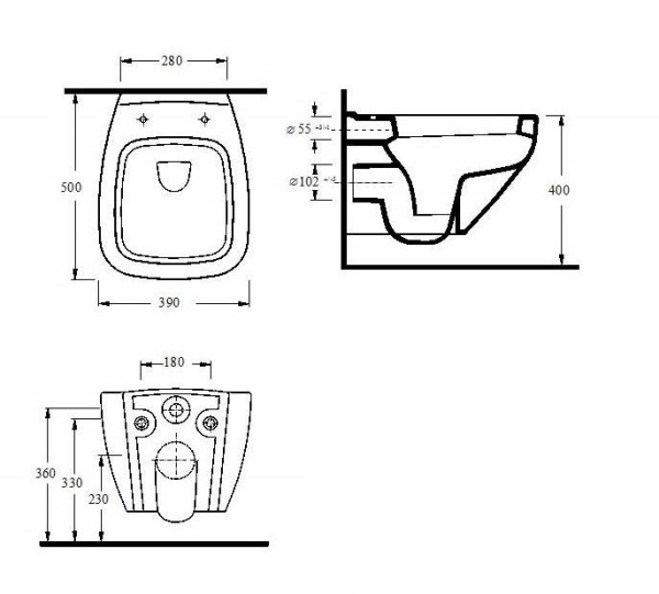 Подвесной безободковый унитаз с сиденьем микролифт beWash Alster 86303201