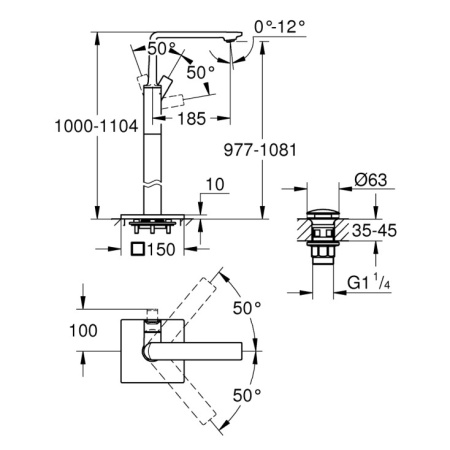 Смеситель для раковины с донным клапаном Grohe Allure 23856DL1