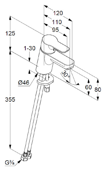 Смеситель для раковины Kludi Pure&Easy 373870565