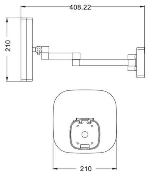 Зеркало настенное c увеличением 5х JAVA S-M332LB