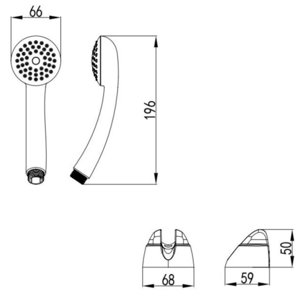 Душевой гарнитур с держателем Milardo (3301F68M16)