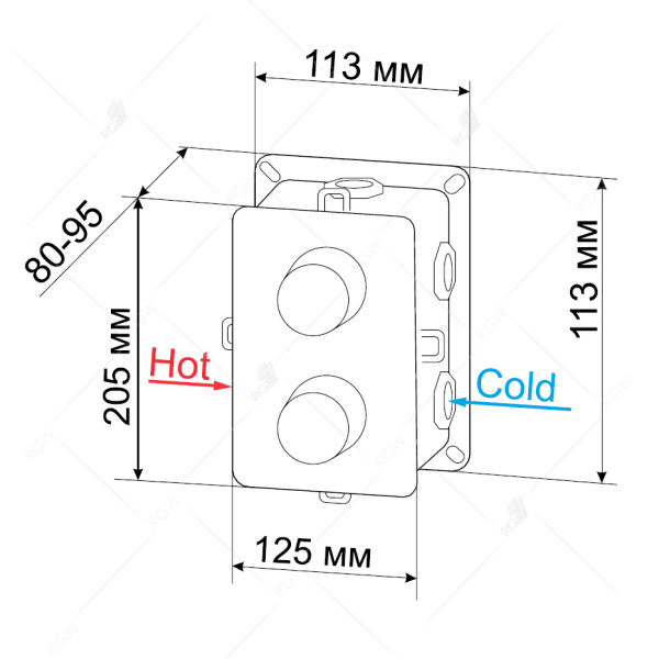Смеситель для душа RGW Shower Panels SP-42-03 21140542-31 с термостатом