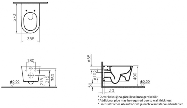 Подвесной унитаз с функцией биде Vitra Nest 5176B003-0075