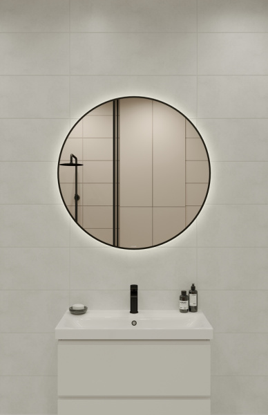 Зеркало Cersanit ECLIPSE smart 90x90 в черной рамке 64148