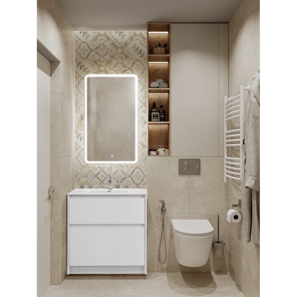 Тумба под раковину BelBagno Kraft 80 KRAFT39-800/390-2C-PIA-BO Bianco Opaco