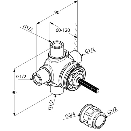 Внутренняя часть переключателя на 2 положения Kludi 2975900