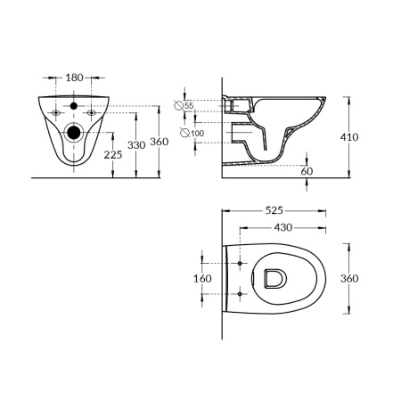 Унитаз подвесной Kerama Marazzi XPRO безободковый XPRO.wc.02 (без сиденья)