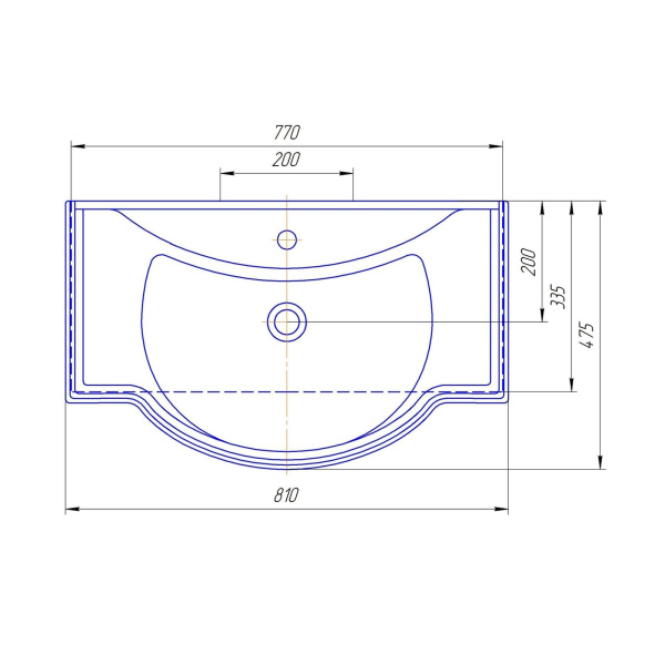 Умывальник мебельный Opadiris Kirovit Классик 80 4620008198941.