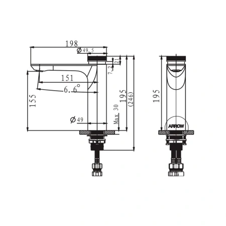 Смеситель для раковины Arrow AMP11872CP хром
