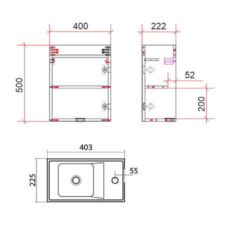 База под раковину Art&max Family-400-1D-SO-CV Cemento Veneto