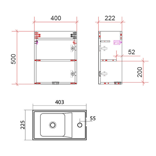 База под раковину Art&max Family-400-1D-SO-PB Pino Bianco