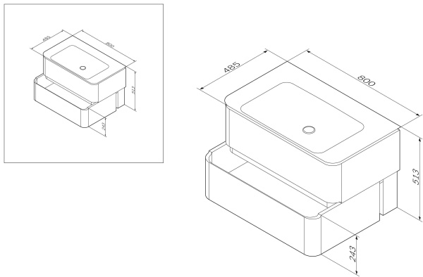 Тумба под раковину 80 Am.Pm Sensation M30FHX0802FG