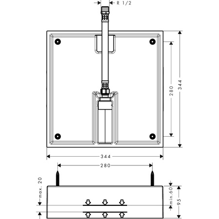 Скрытая часть верхнего душа Hansgrohe Raindance E 26254180