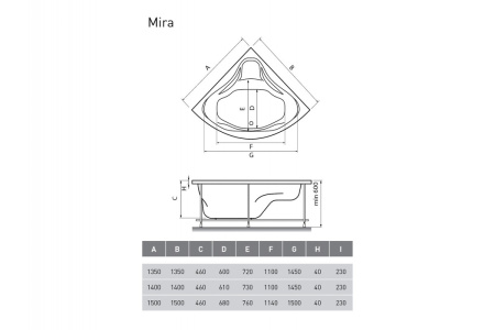 Акриловая ванна (135х135) Relisan Mira Гл000000545