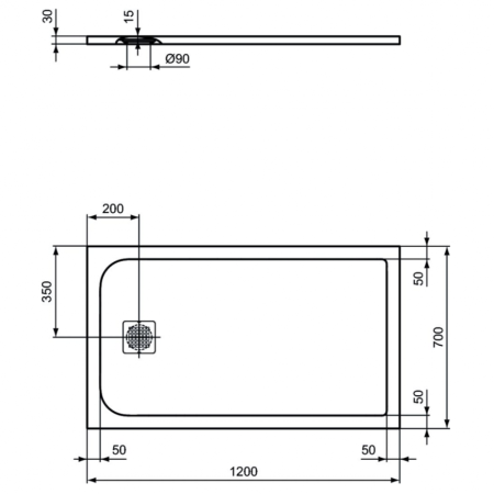 Душевой поддон (120х70) Ideal Standard ULTRAFLAT S K8221FR