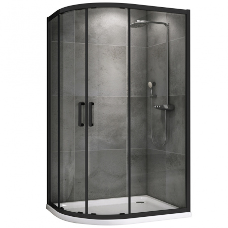 Душевой уголок (120х80) ABBER Schwarzer Diamant AG01128B черный