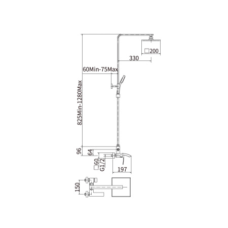 Душевая система с изливом Fashun A52418