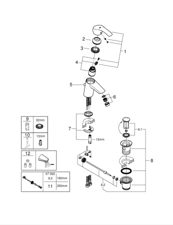 Смеситель для раковины Grohe Eurosmart 23788 002 (23788002) хром