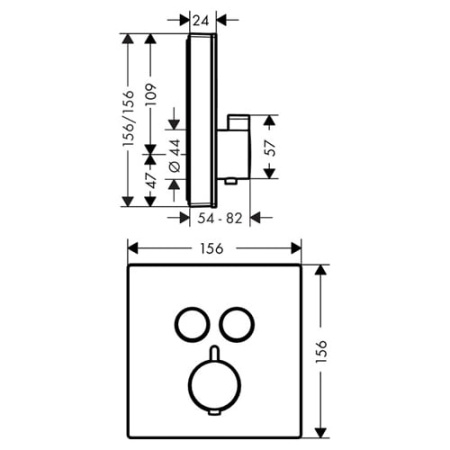 Термостат для двух потребителей Hansgrohe ShowerSelect 15738400