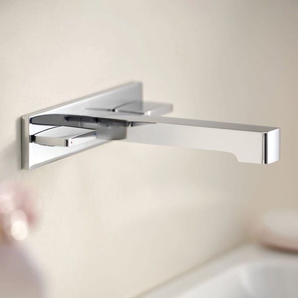 Смеситель для раковины Geberit ONE, настенный, двухручковый, 116.461.21.1