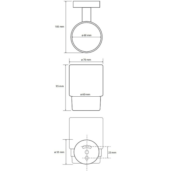 Держатель зубных щеток Bemeta Hematit 159110012