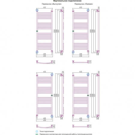 Полотенцесушитель водяной 1200х400 перемычка выгнутая Сунержа Богема 00-0101-1240
