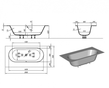 Ванна Kolpa-San Atys 200x100