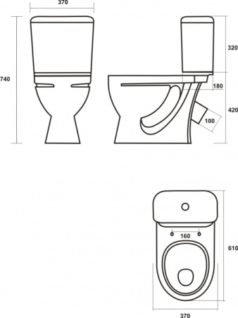 Унитаз Sanita Стандарт эконом SDTSACC01090112
