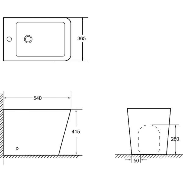 Биде приставное  SantiLine SL-5052