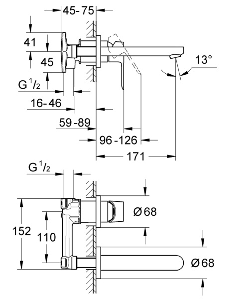 Смеситель для раковины Grohe BauLoop 20289 000 (20289000) хром