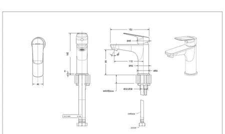 Смеситель для раковины Bravat Rhein F1429564CP-9-ENG