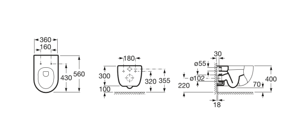 Унитаз подвесной Roca Meridian  346247000