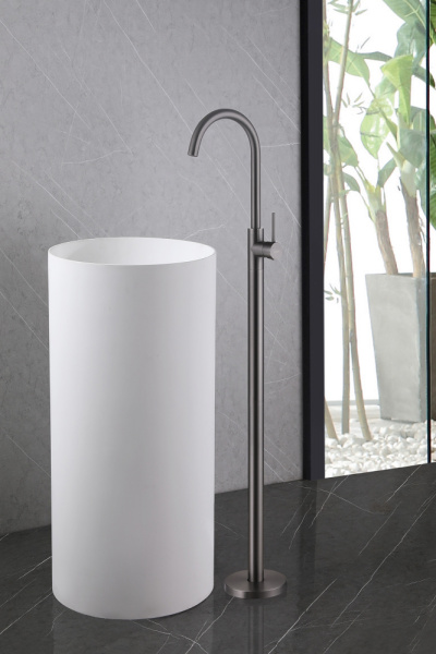 Смеситель ABBER Wasser Kreis AF8141NG напольный для раковины, никель Смеситель ABBER Wasser Kreis AF8141NG напольный для раковины, никель