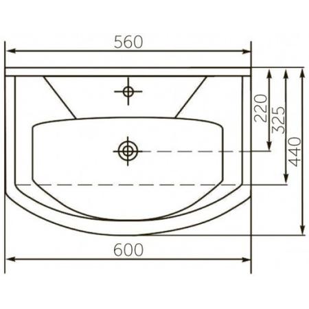 Раковина повдесная (60х44) Corozo Элеганс 60 SD-00000383