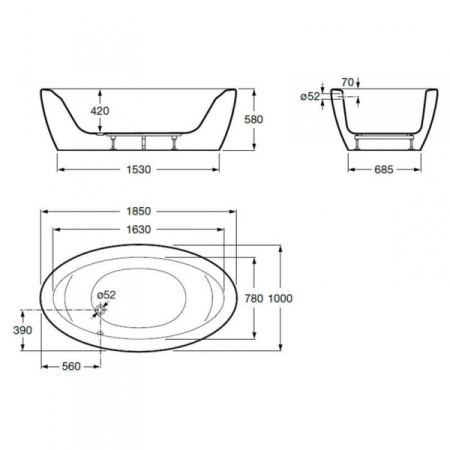 Акриловая ванна Roca Georgia (185х80) 248159001