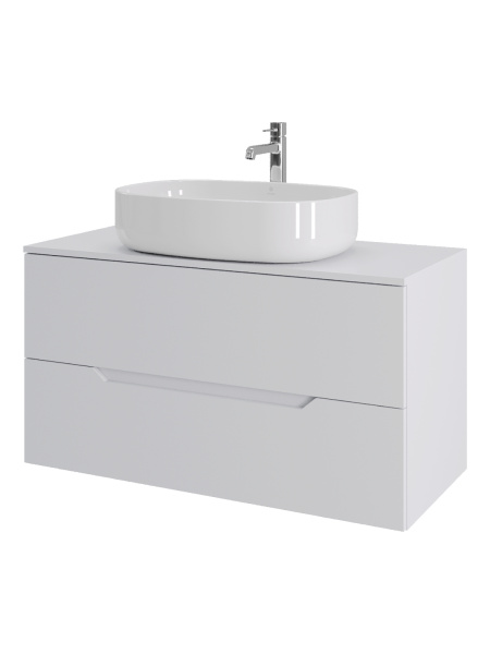 Тумба с раковиной подвесная 100 см, Orange Line Li-100TuwMDF+B08-600W белый