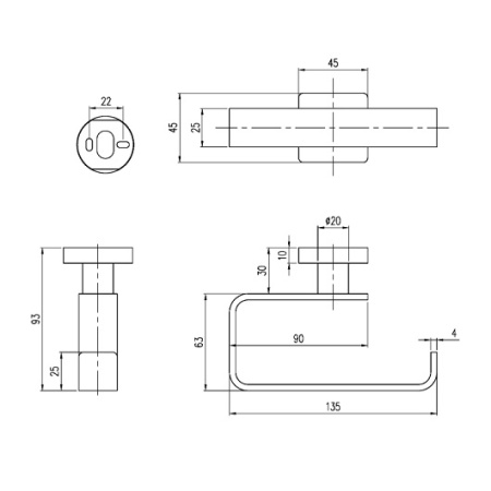Бумагодержатель Villeroy & Boch Elements-Striking TVA15201400061