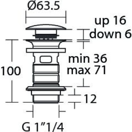 Нажимной донный клапан для раковины Ideal Standard, E1482XG