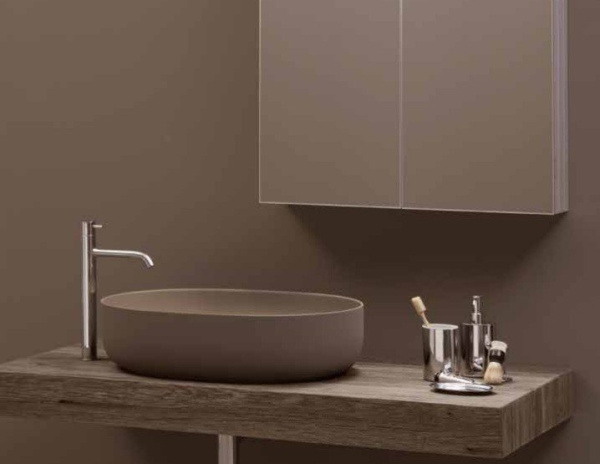 Раковина накладная (60х40) Kerasan Nolita 534381 коричневый орех