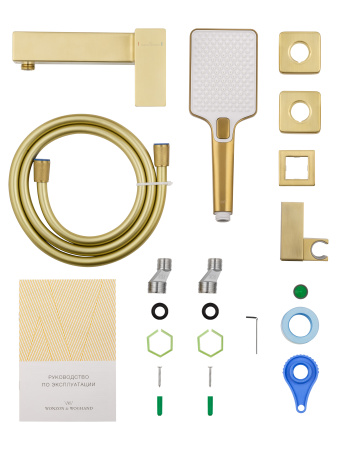 Смеситель для душа WONZON & WOGHAND CUBE 2.0, брашированное золото WW-88048068-BG