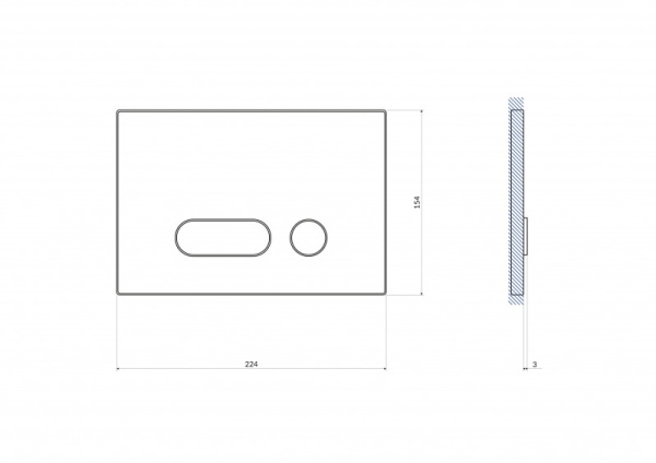Кнопка Cersanit INTERA черная глянцевая стекло P-BU-INT/Blg/Gl