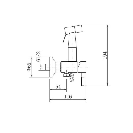 Смеситель настенный с гигиенической лейкой Fashun A57504