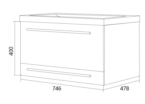 Тумба под раковину 1Marka  Соната 75П У51041