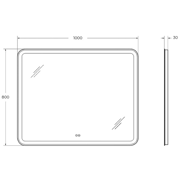 Зеркало c RGB подсветкой (100х80) Cezares CZR-SPC-MC-1000-800-RGB-TCH