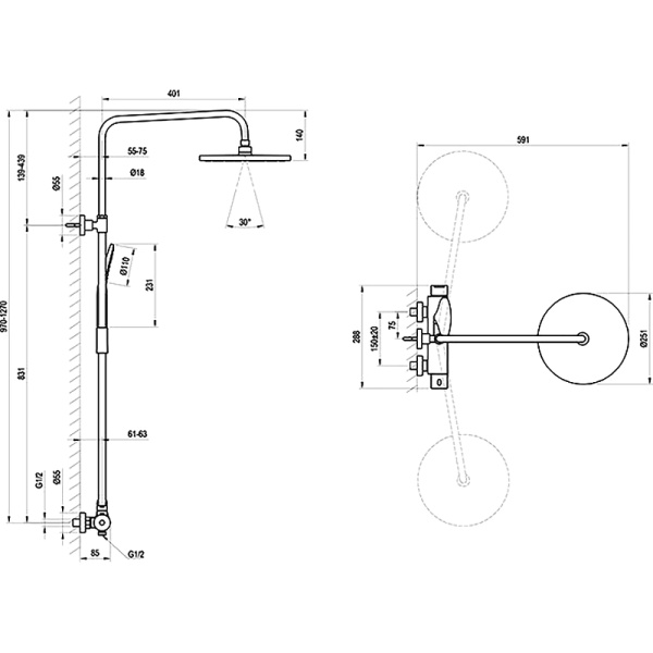 Душевая система Ravak DS X07P643