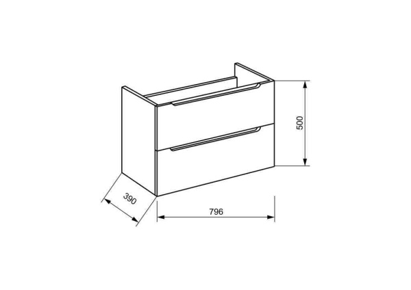 База под раковину подвесная BelBagno ETNA39-800/390-2C-SO-RW-P Rovere Moro